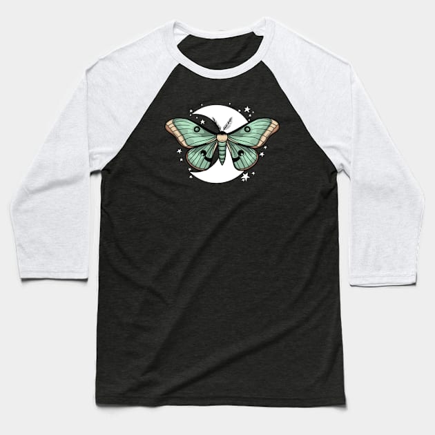 Chinese moon moth Baseball T-Shirt by Rekayasabumi